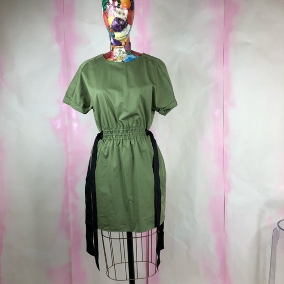 Zara Collection Contrast Ties Army Button Dress - Picture 4 of 8